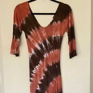 E-Motion long to the floor tie dye dress hand-made